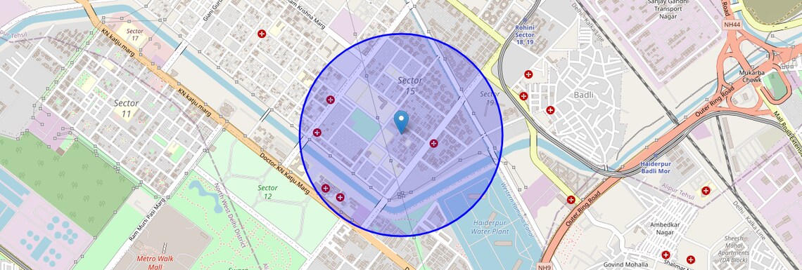 Location Map of Rohini Sector 15, Delhi