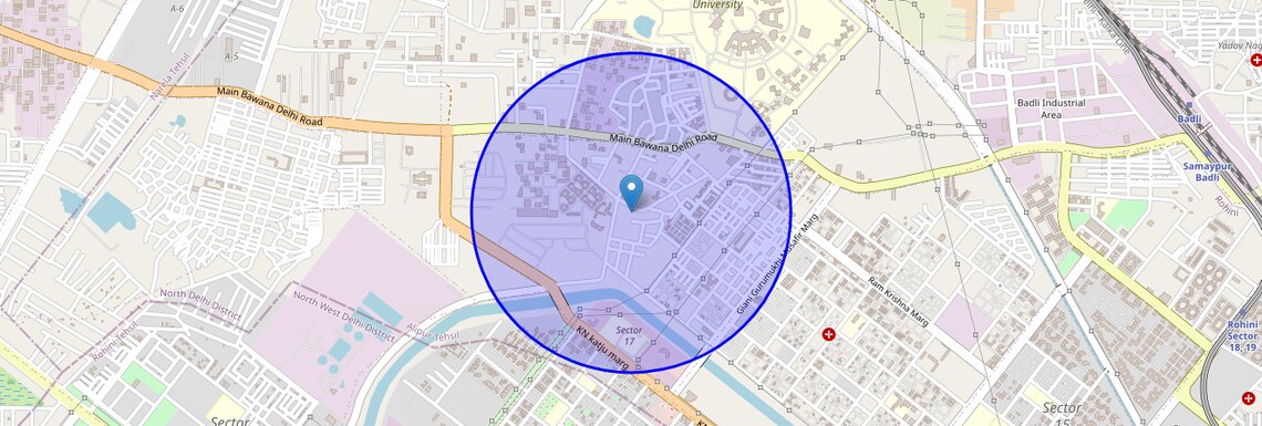 Location Map of Rohini Sector 17, Delhi