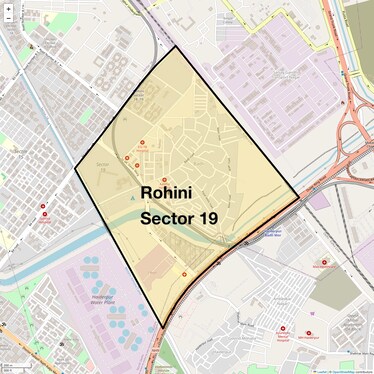 Location Map of Rohini Sector 19, Delhi