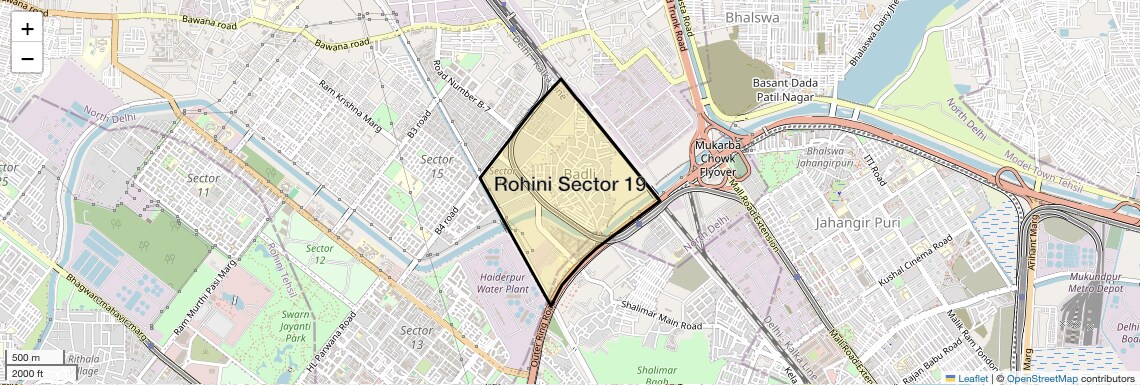 Location Map of Rohini Sector 19, Delhi