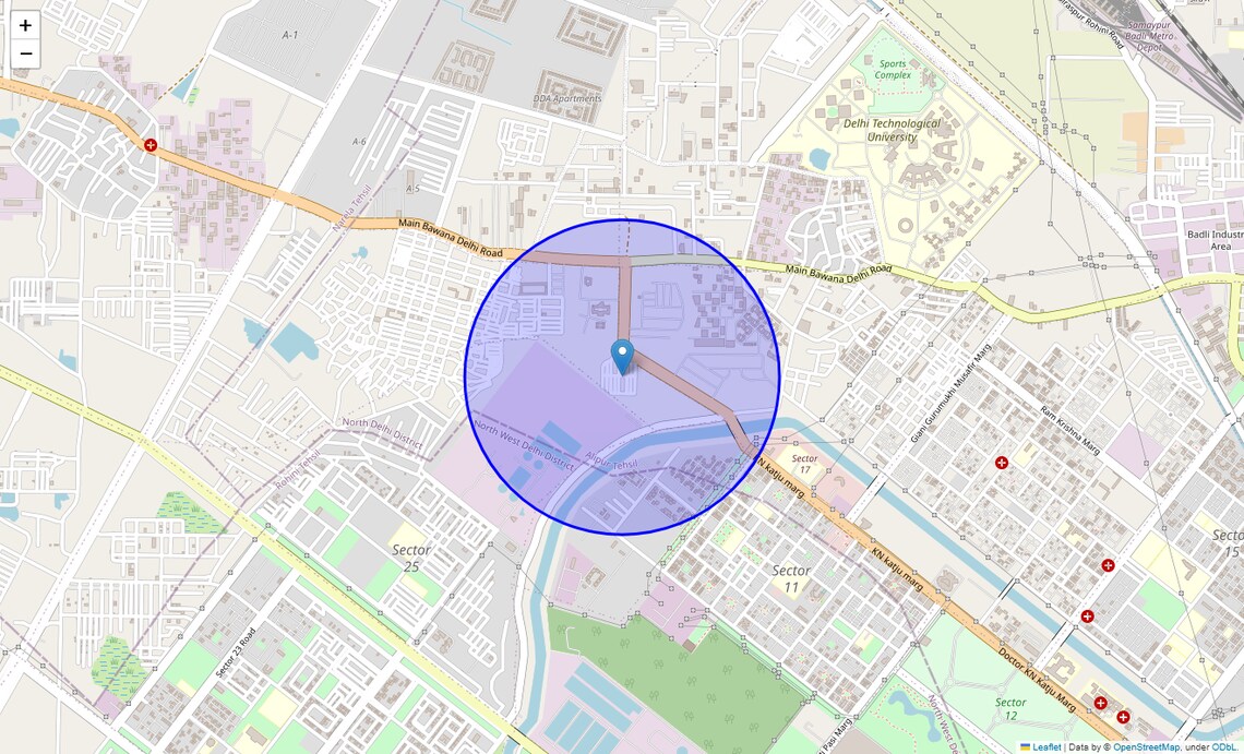 Location Map of Rohini Sector 26, Delhi