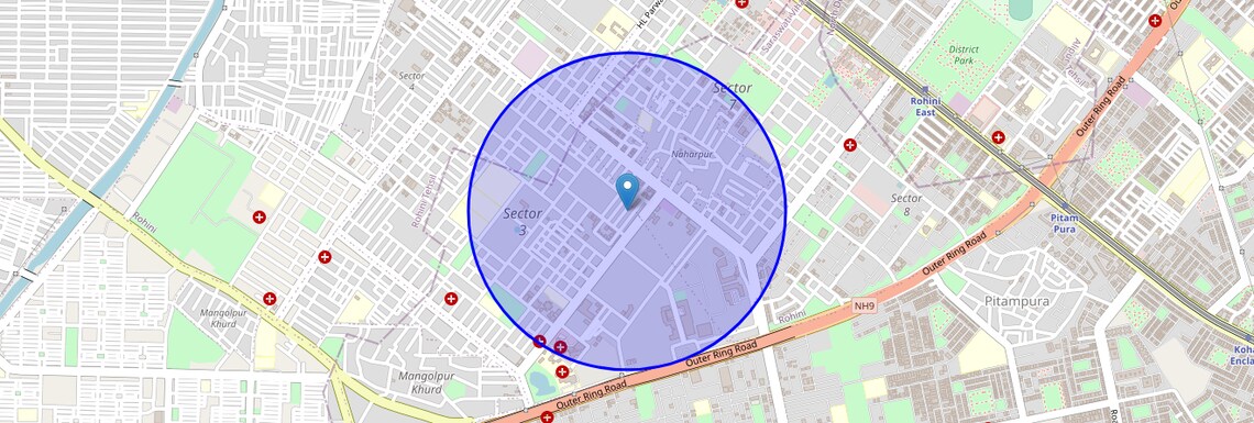 Location Map of Rohini Sector 3, Delhi