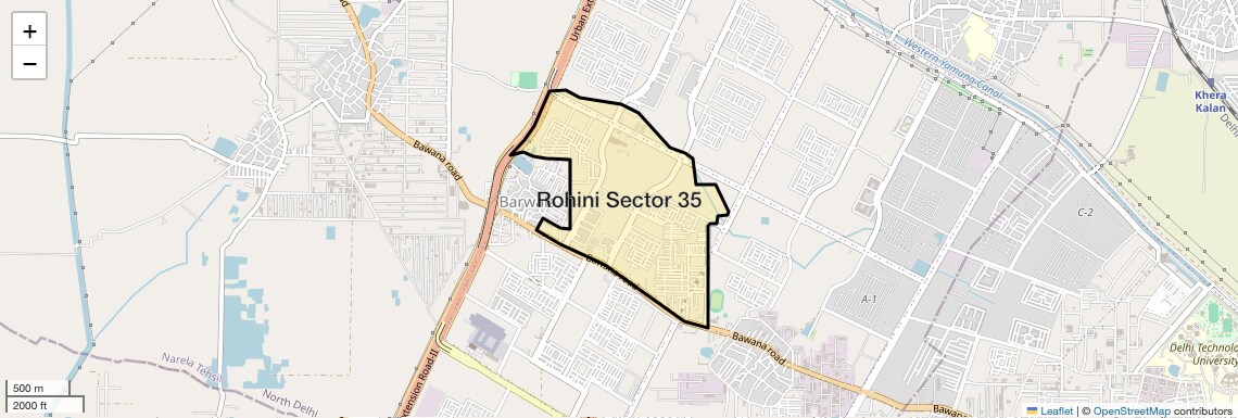 Location Map of Rohini Sector 35, Delhi