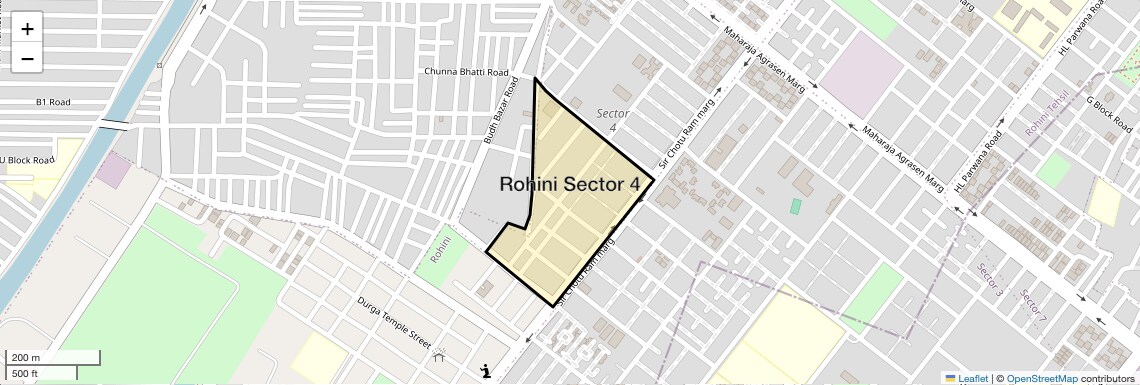 Location Map of Rohini Sector 4, Delhi