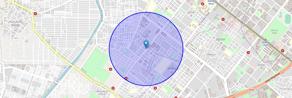 Location Map of Rohini Sector 4, Delhi