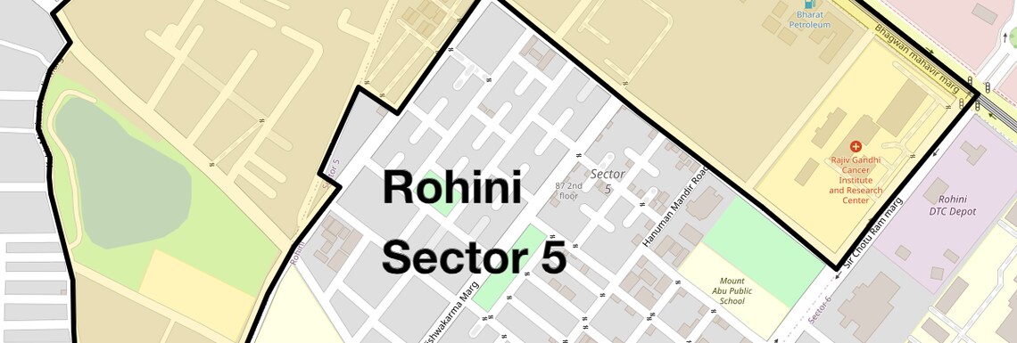 Location Map of Rohini Sector 5, Delhi