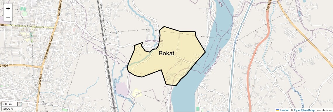 Location Map of Rokat, Bhubaneswar