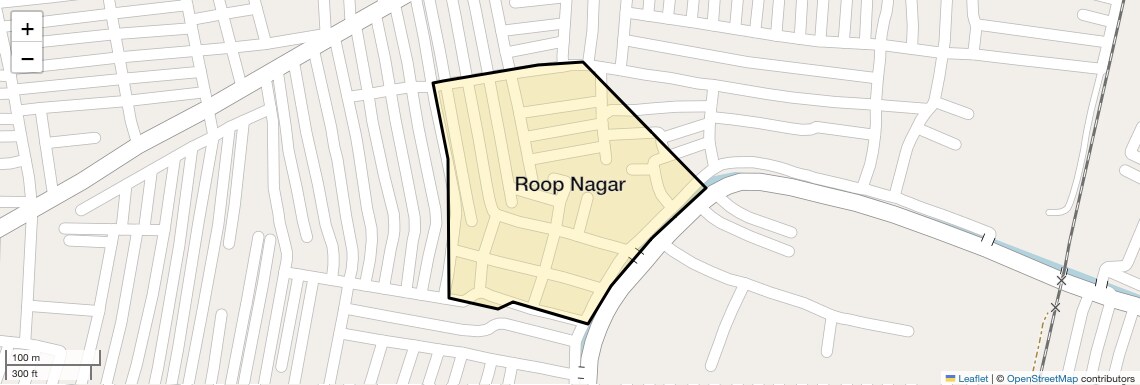Location Map of Roop Nagar, Ghaziabad
