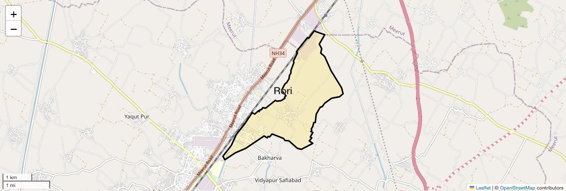 Location Map of Rori, Ghaziabad