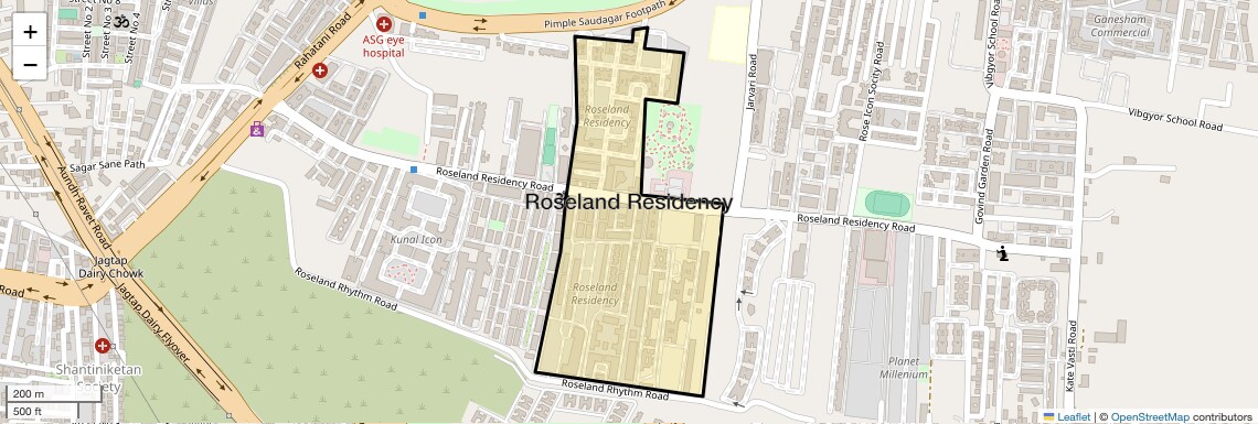 Location Map of Roseland Residency, Pune