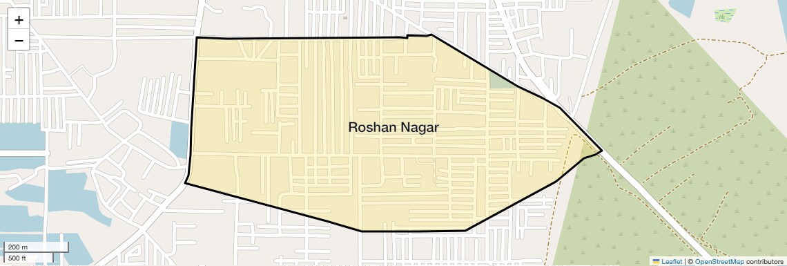 Location Map of Roshan Nagar, Faridabad