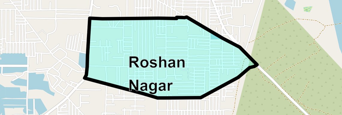 Location Map of Roshan Nagar, Faridabad