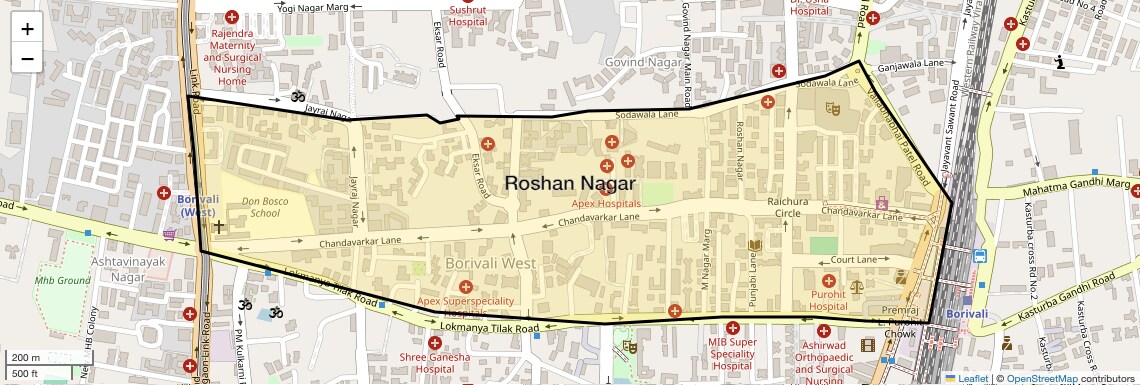Location Map of Roshan Nagar, Mumbai