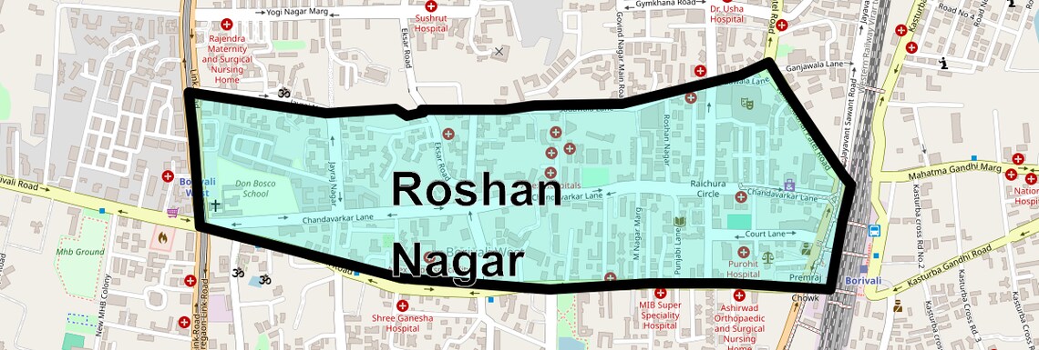 Location Map of Roshan Nagar, Mumbai