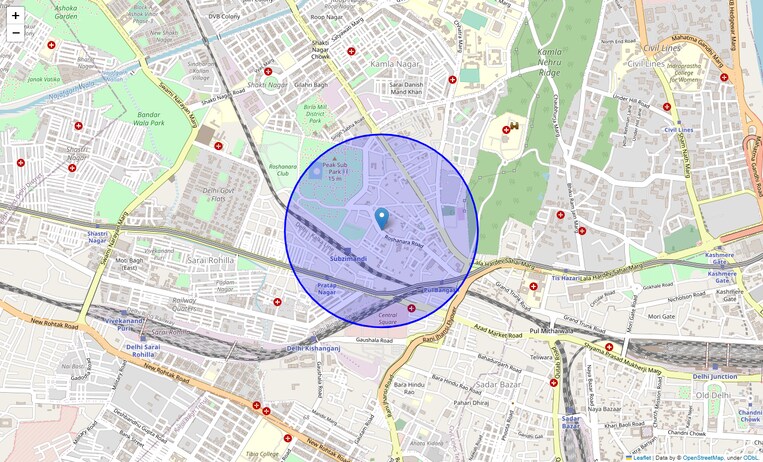 Location Map of Roshanara Road