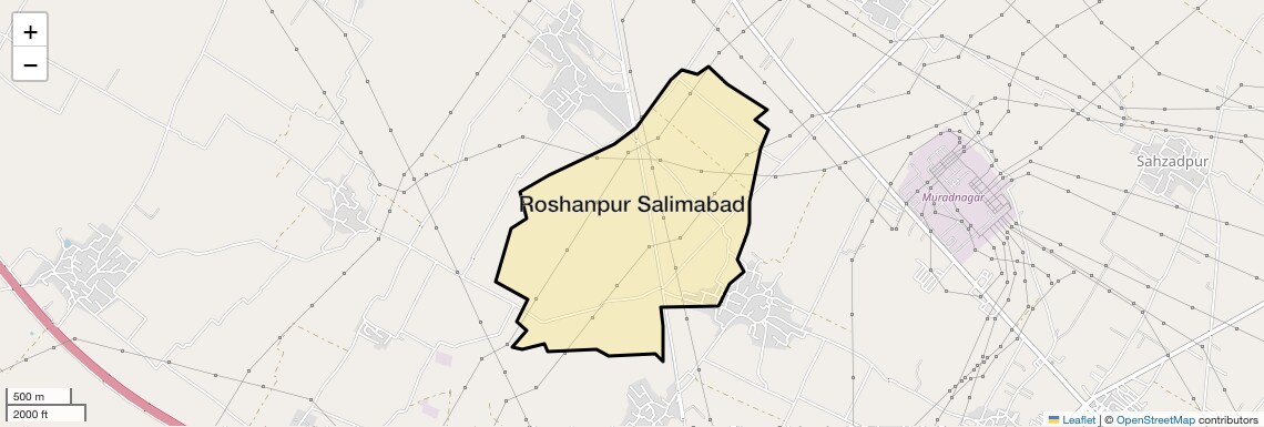 Location Map of Roshanpur Salimabad, Ghaziabad