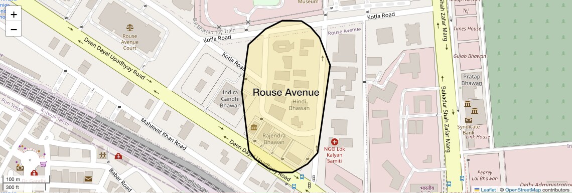 Location Map of Rouse Avenue, Delhi