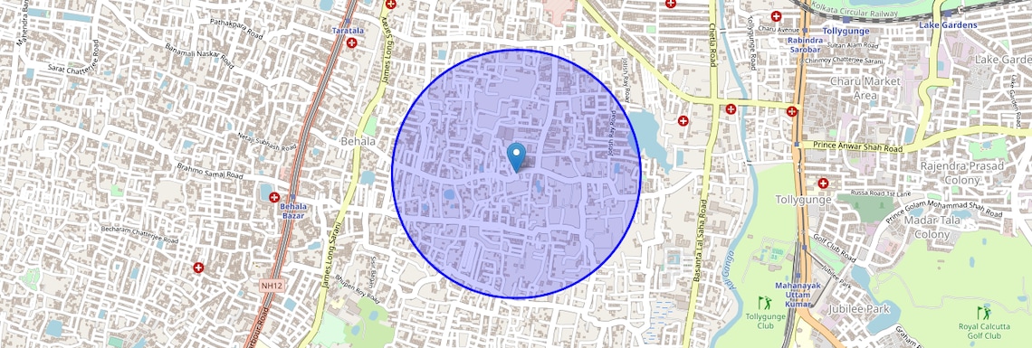 Location Map of Roy Bahadur Road, Kolkata