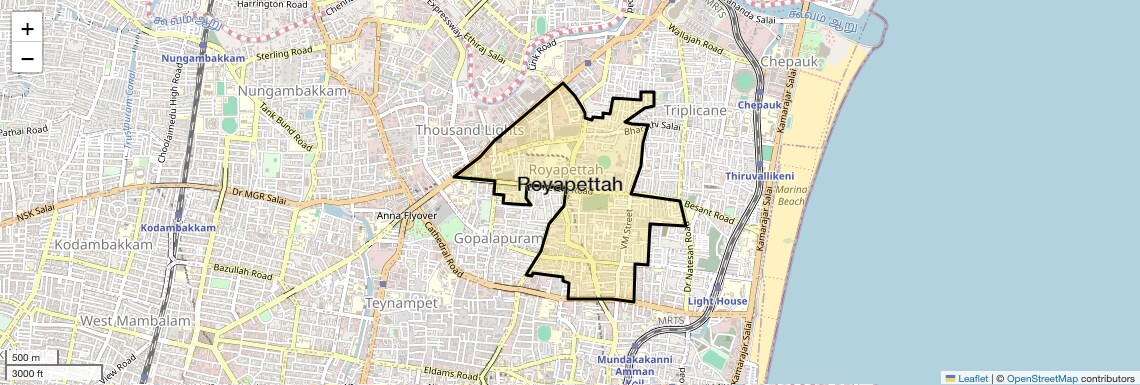 Location Map of Royapettah, Chennai