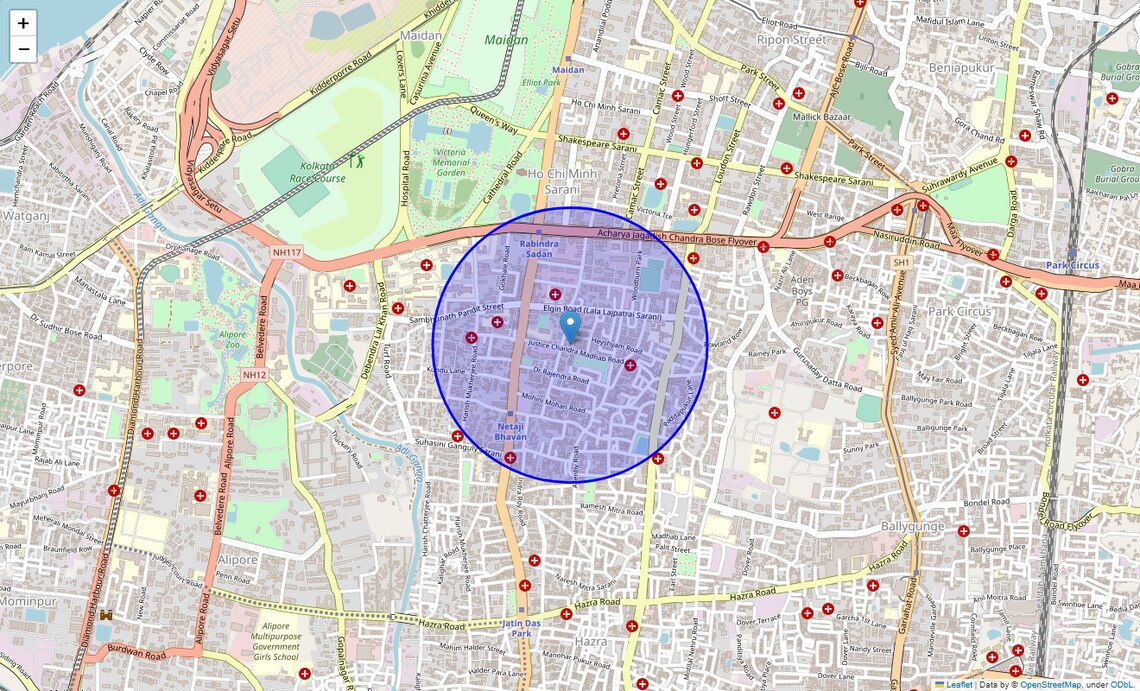 Location Map of Royd Street, Kolkata