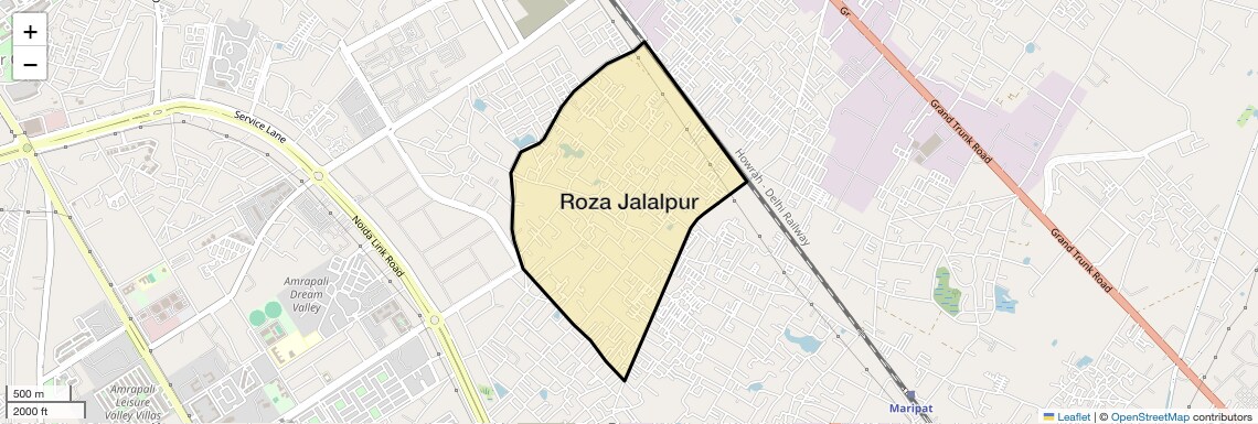 Location Map of Roza Jalalpur, Greater Noida