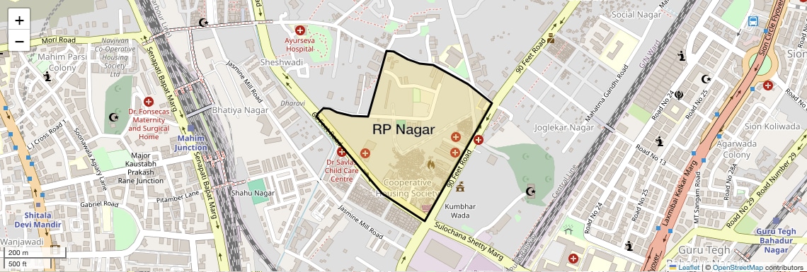 Location Map of RP Nagar, Mumbai