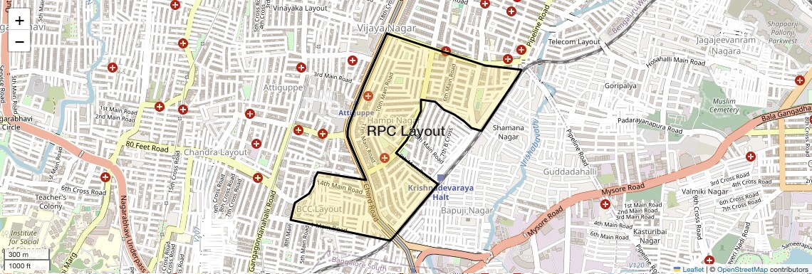 Location Map of RPC Layout, Bangalore