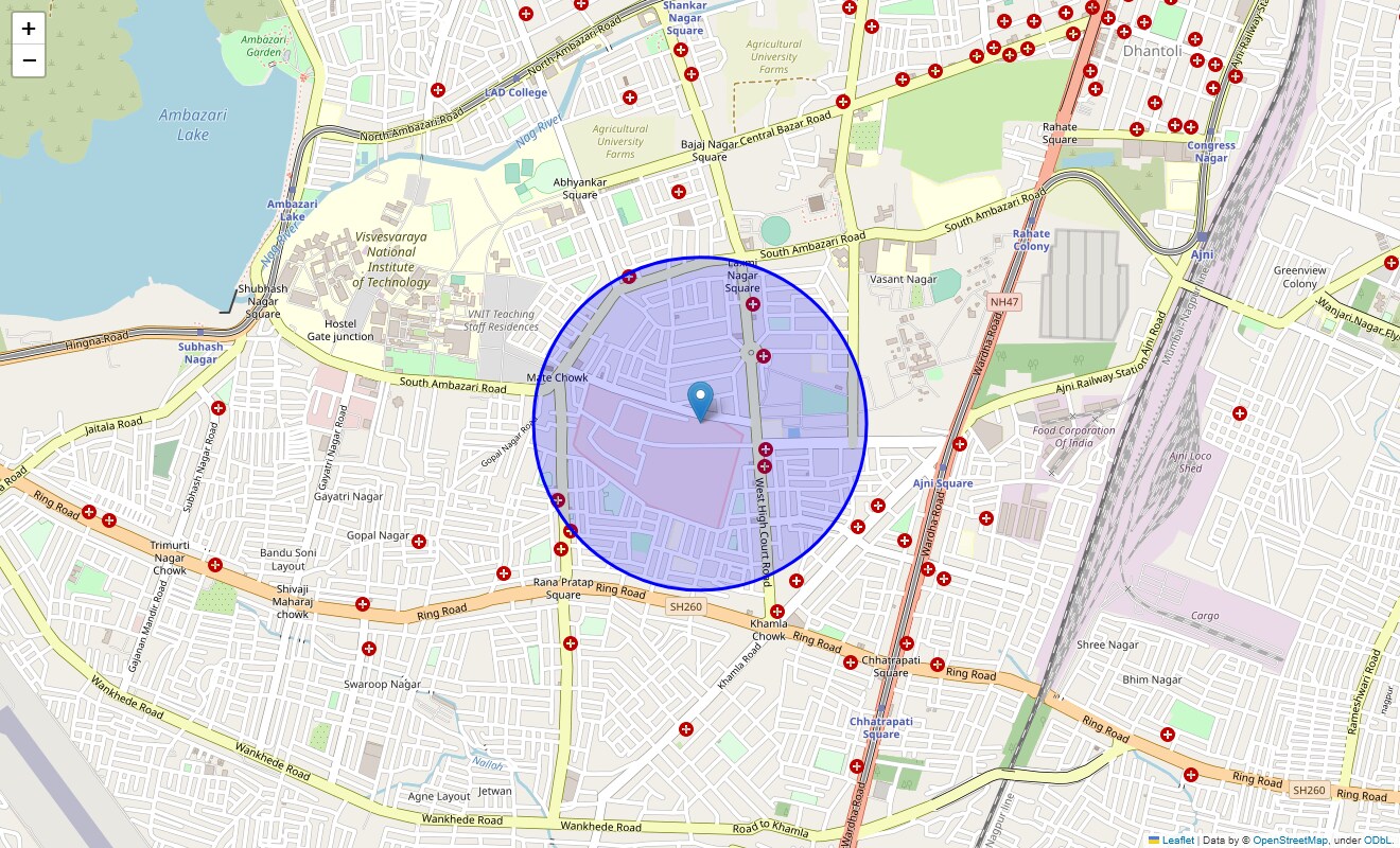 Location Map of RPTS Rd, Nagpur