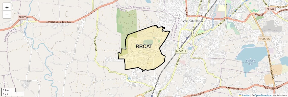 Location Map of RRCAT, Indore