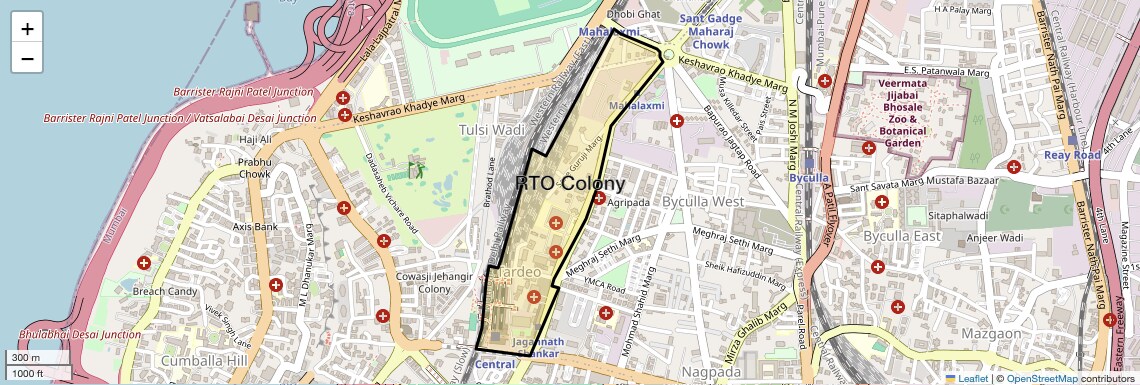 Location Map of RTO Colony, Mumbai