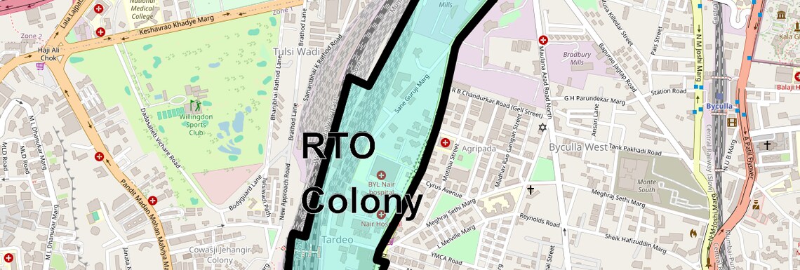 Location Map of RTO Colony, Mumbai