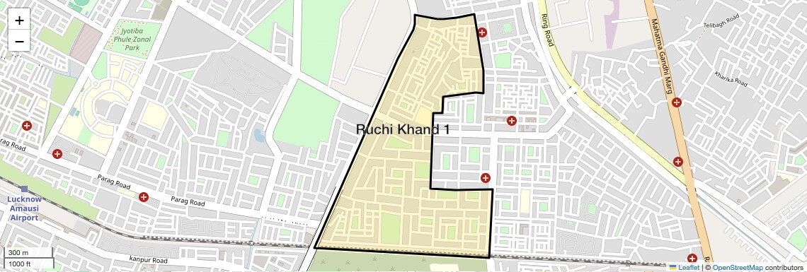 Location Map of Ruchi Khand 1, Lucknow
