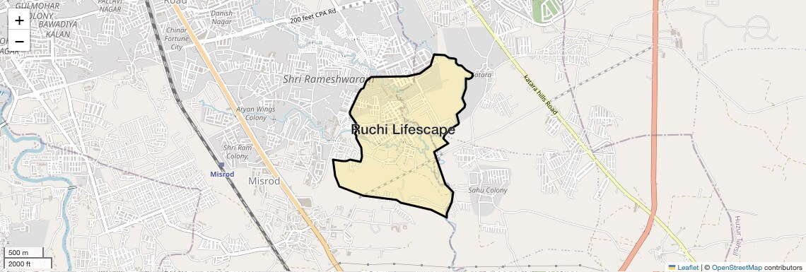 Location Map of Ruchi Lifescape, Bhopal