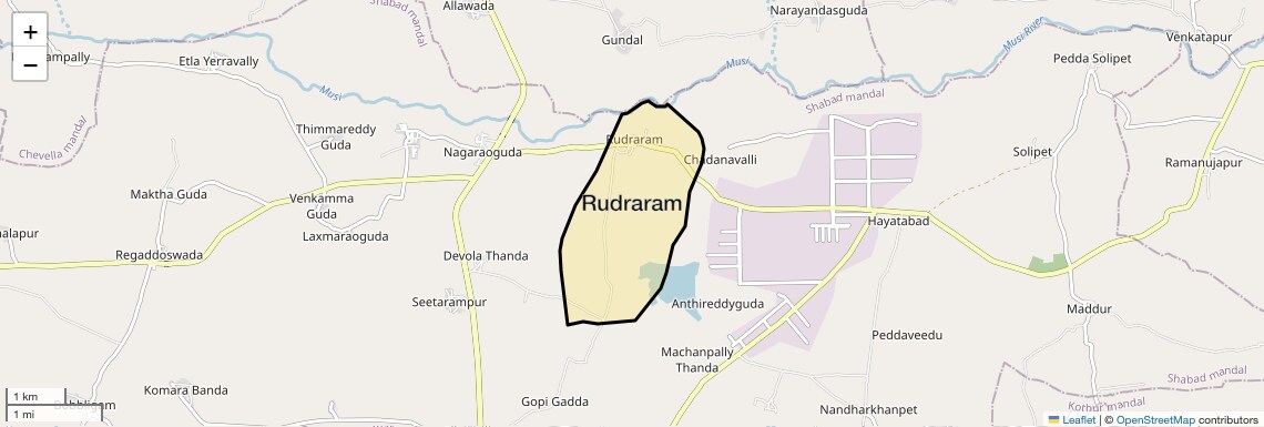 Location Map of Rudraram, Hyderabad