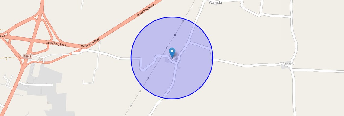 Location Map of Rui, Nagpur