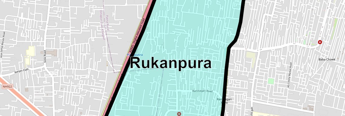 Location Map of Rukanpura, Patna