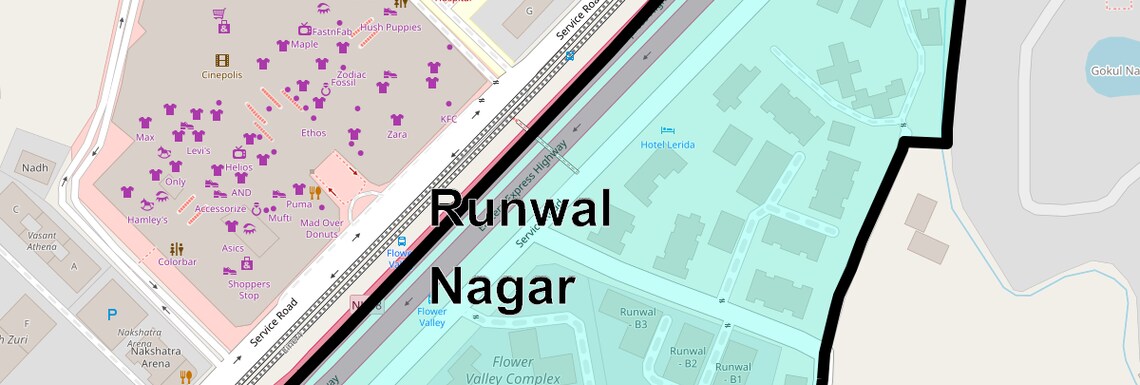 Location Map of Runwal Nagar, Thane