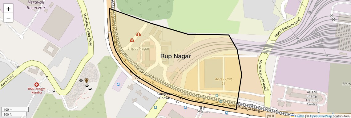 Location Map of Rup Nagar, Mumbai