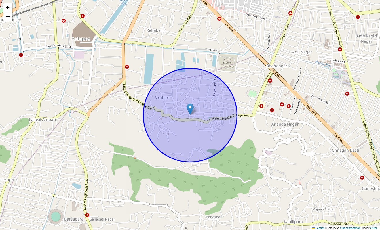 Location Map of Rupnagar, Guwahati