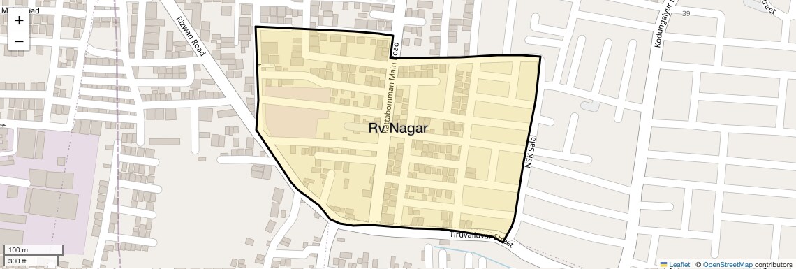 Location Map of Rv Nagar, Chennai