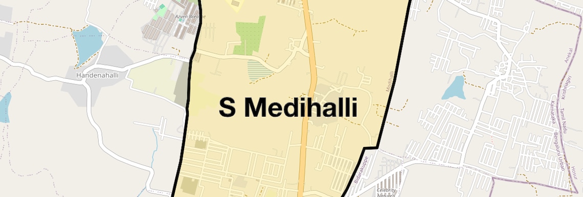 Location Map of S Medihalli, Bangalore