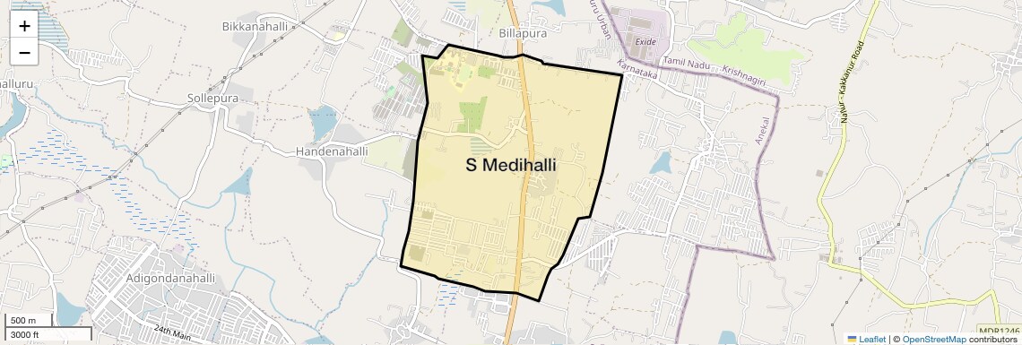 Location Map of S Medihalli, Bangalore