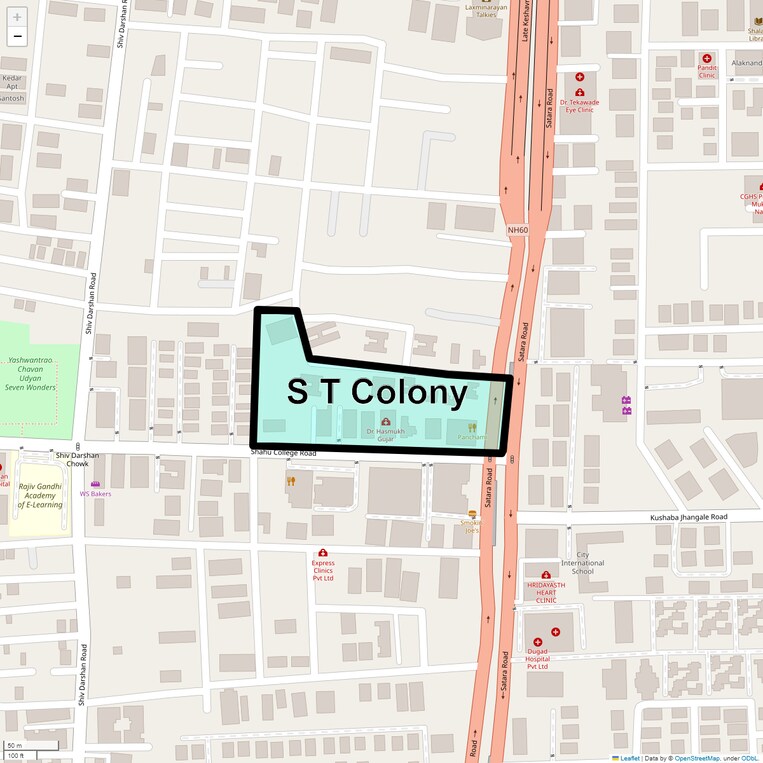 Location Map of S T Colony