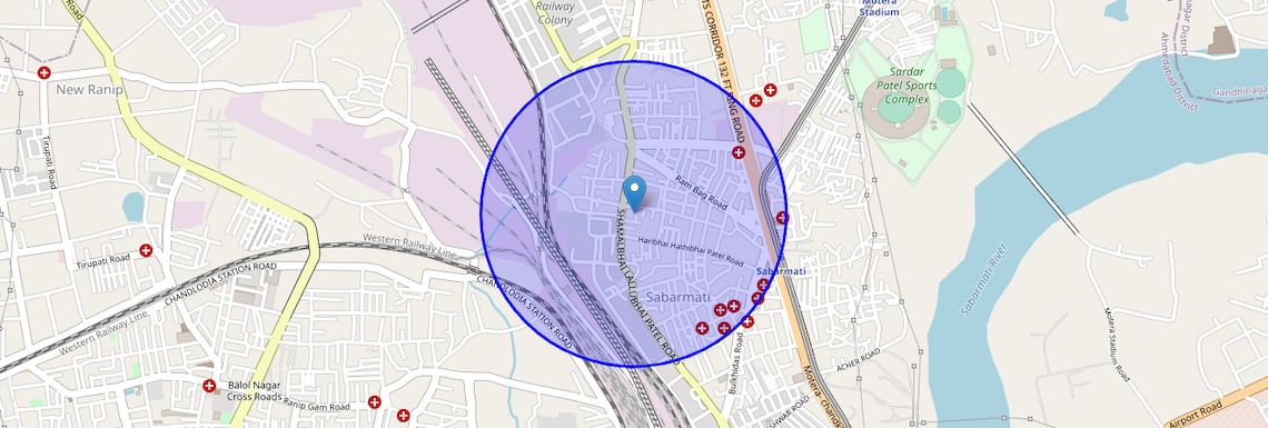 Location Map of Sabarmati, Ahmedabad