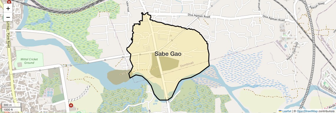Location Map of Sabe Gao, Thane