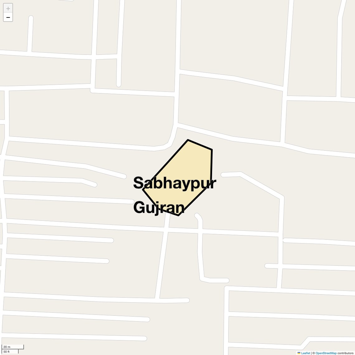 Location Map of Sabhaypur Gujran, Delhi