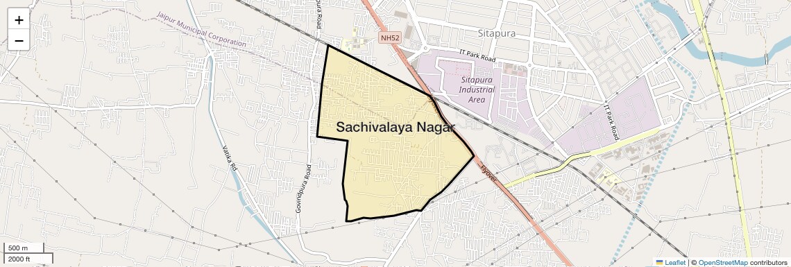 Location Map of Sachivalaya Nagar, Jaipur