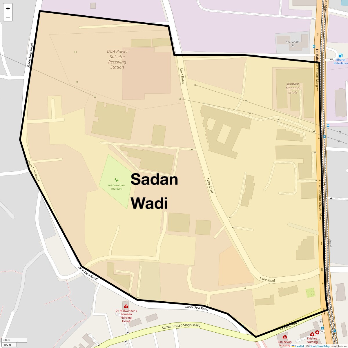 Location Map of Sadan Wadi, Mumbai