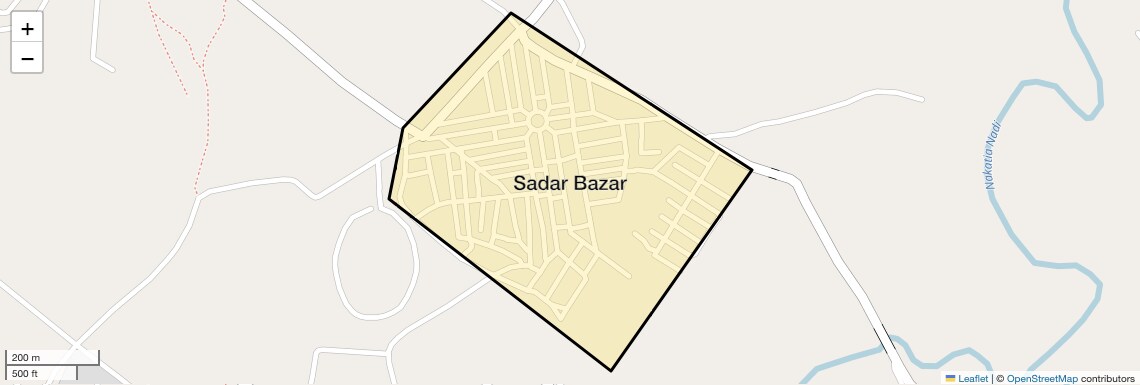 Location Map of Sadar Bazar, Bareilly