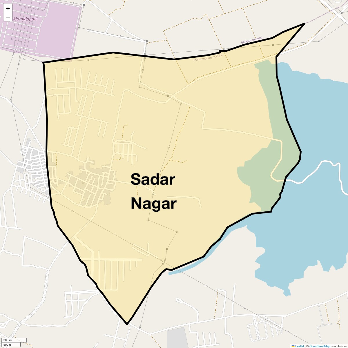 Location Map of Sadar Nagar, Hyderabad